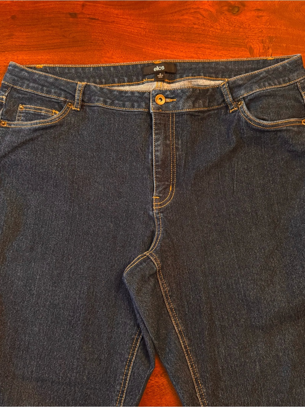 ellos Straight-Leg Dark Blue Denim Jeans